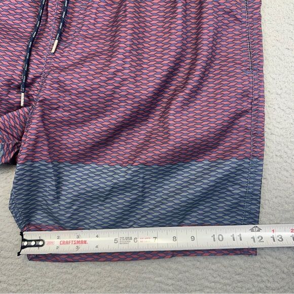 Micros‎ Swim Trunks Mens XL Blue Red Geometric Mesh Lined Beach Summer Surf NEW - Picture 12 of 16